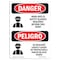 Signmission OSHA, Hard Hats Safety Glasses Required Bilingual, 10in X 7in Rigid Plastic, OS-DS-P-710-VS-1298 OS-DS-P-710-VS-1298 - alternate 1